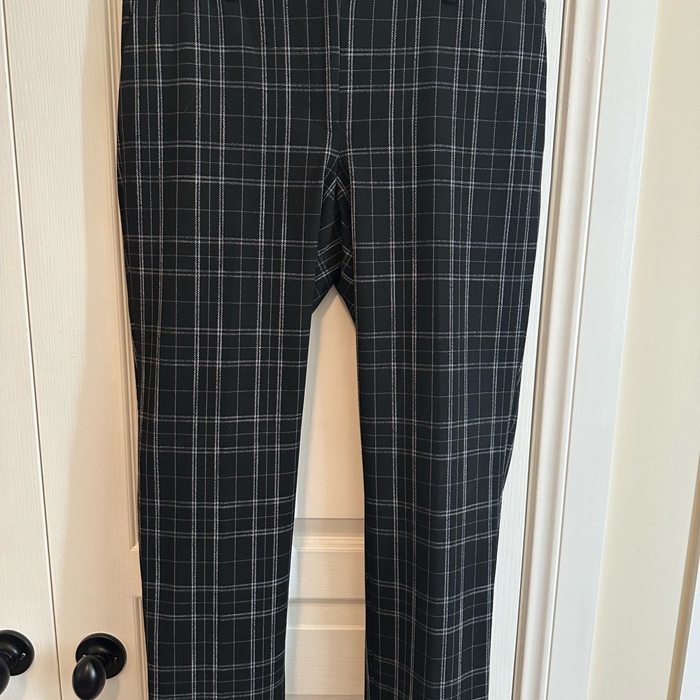Black and White Plaid Ankle Pants